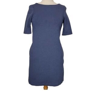 Kenar Heathered blue shift dress 1/2 Sleeve